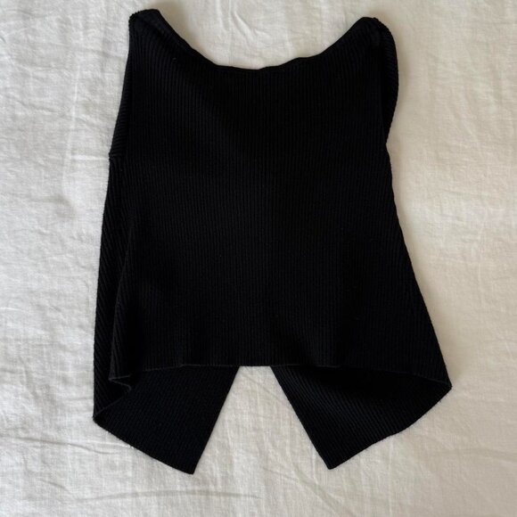 Abercrombie & Fitch Strapless Knit Twist Front Tube Top Black - Picture 4 of 6